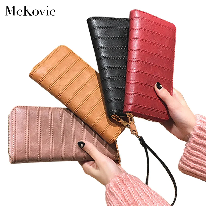 

Mckovic 2018 Smart Women's Wallets Long Genuine Leather Wallet Clutch Purse Brand Bags Phone Bag Female Handbag Ladies Wallets