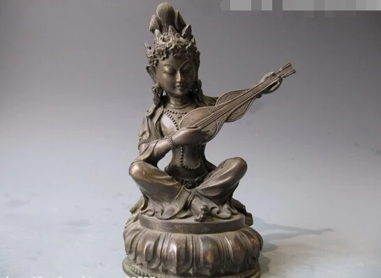 

wholesale factory Tibet Buddhism pure bronze Copper lute Fairies Kwan-yin Guan yin Buddha statue
