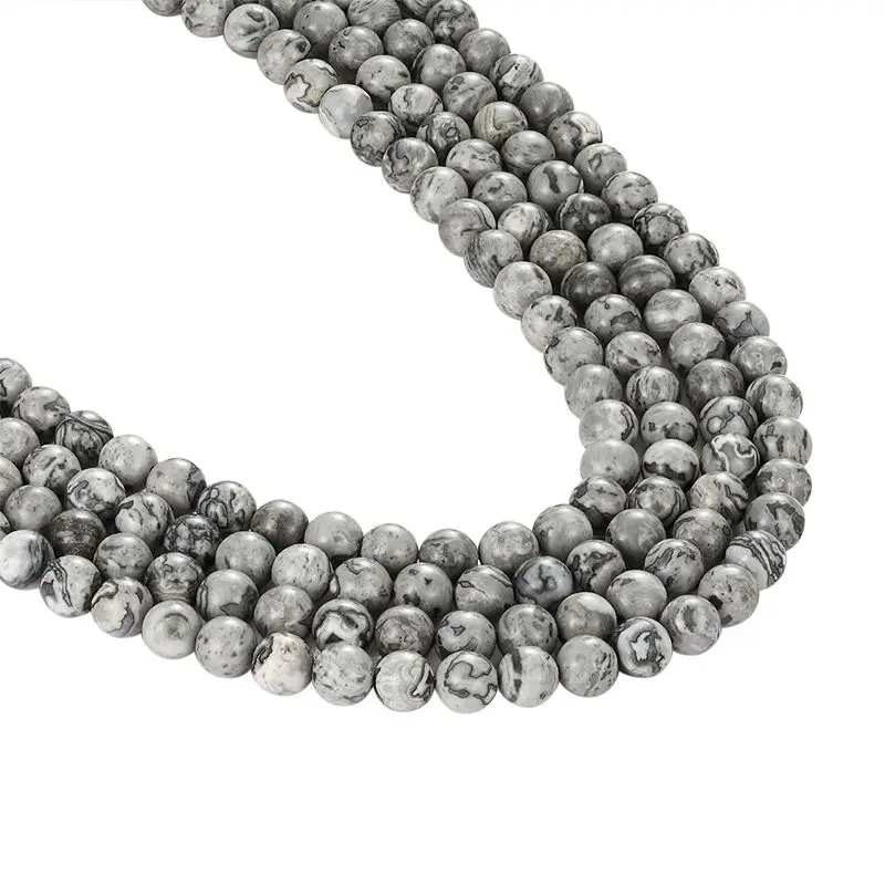 Livvy 6mm 10mm Natural Map Stone Picasso Diy Loose Beads