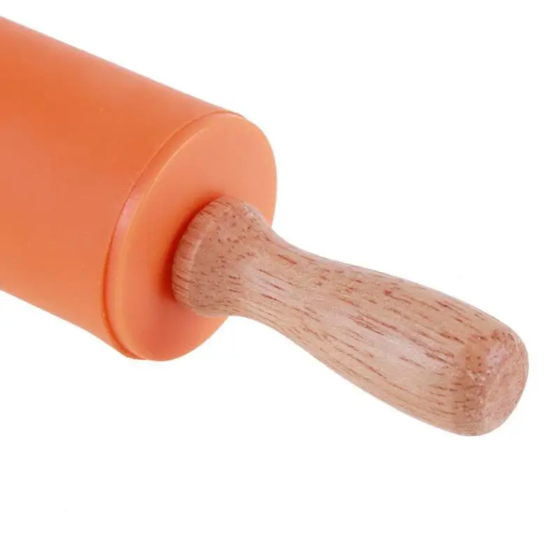 Антипригарная Скалка силиконовый ролик деревянная ручка мука инструмент для выпечки аксессуар
