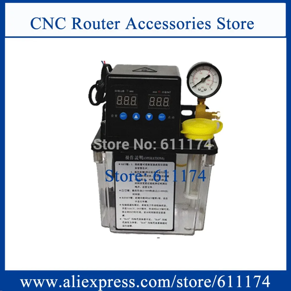 110V 1.5L Automatic Lubrication Pump CNC Digital electronic Timer Oil with pressure gauge For router | Обустройство дома