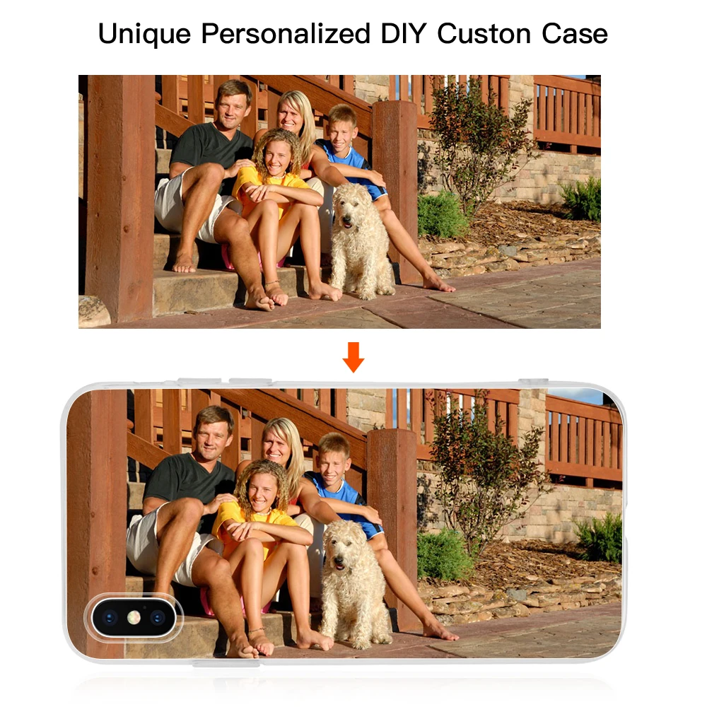 Customized DIY Phone Case Printed Soft Clear Cover Case For iphone 6 6s 7 8 Plus X XS XR XS Max For Samsung S7 S7 Edge S8 S9