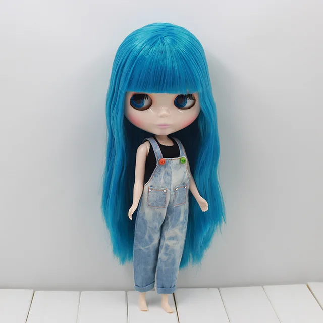 Outfits for Blyth doll A set Denim Overalls for the  JOINT body cute skirt icy dbs doll 2