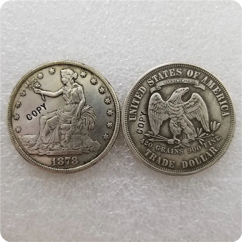 Старинное серебро США (1873 1885) Торговля Искусственными монетами памятные монеты