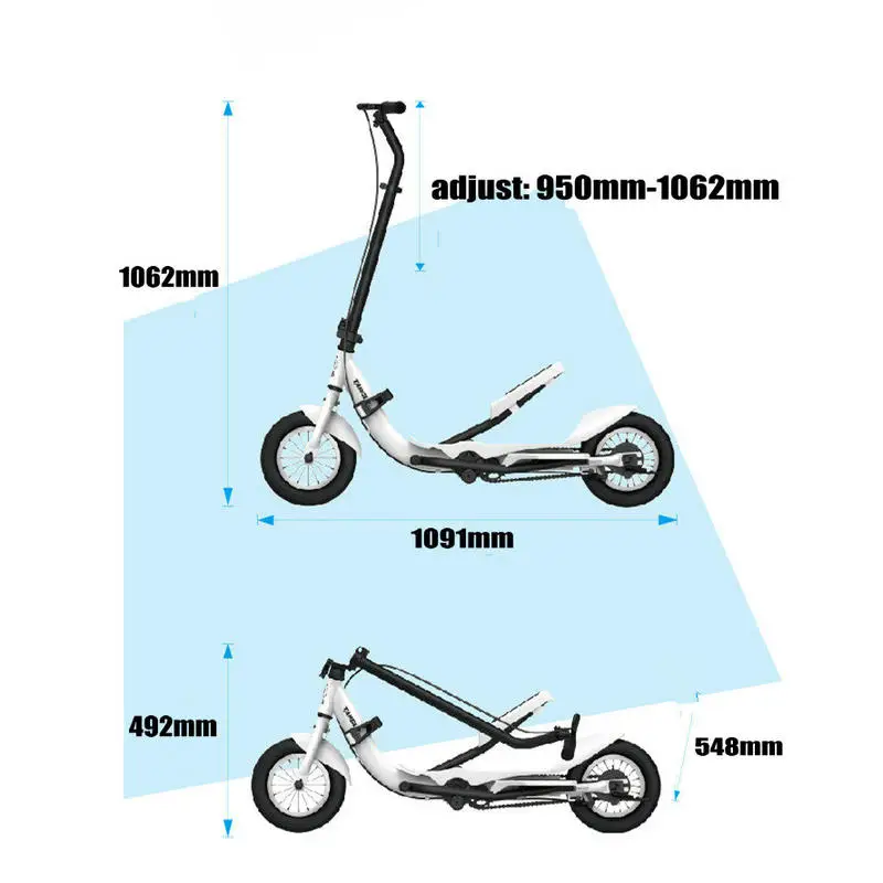 TARCLE 10 Inch Air Wheel Pedal Fold Scooter Fitness Stepper Carbon Scooter 16km/h