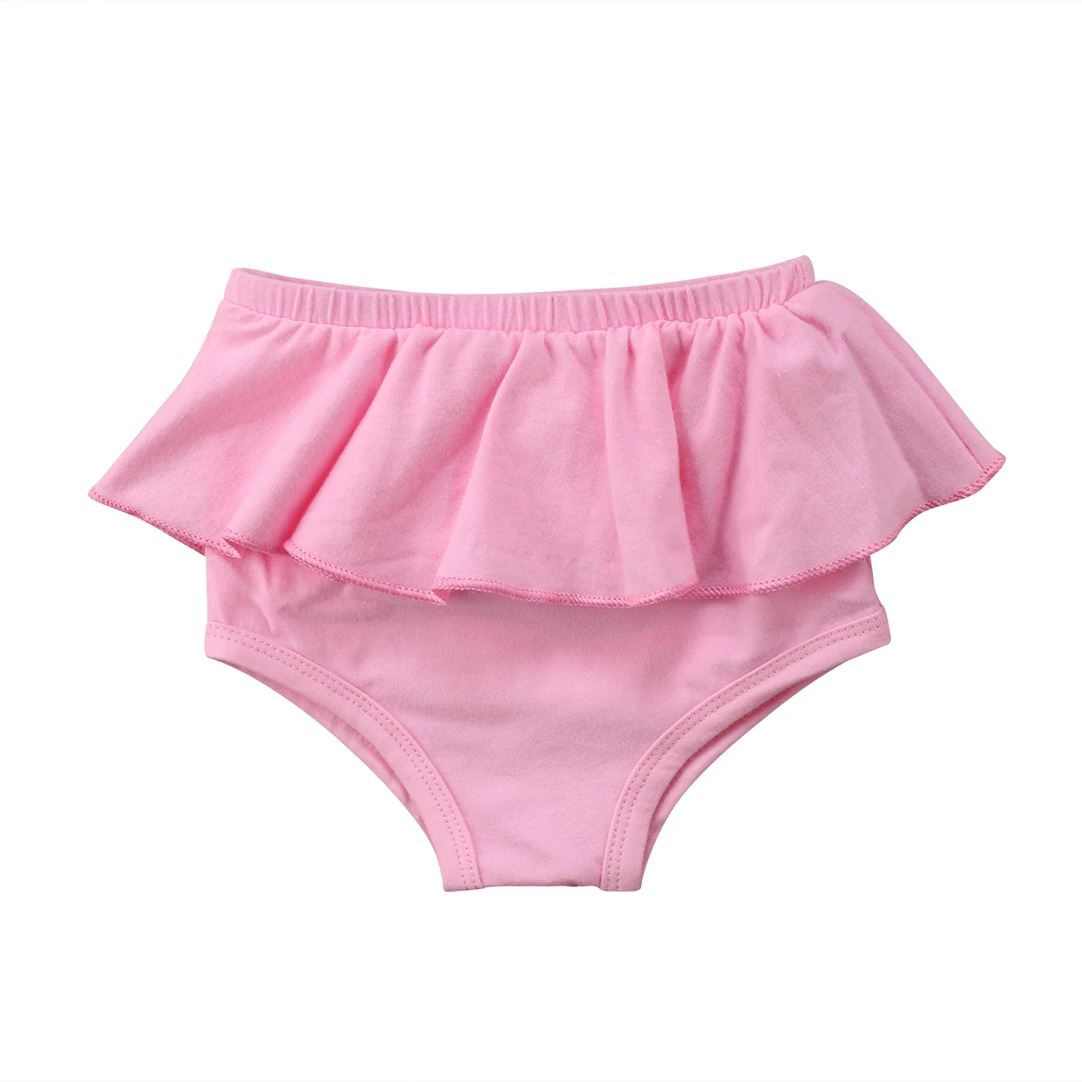 Лето; Симпатичная Модная одежда для новорожденных Одежда для детей и малышей Шорты-шаровары для девочек, короткие трусики/штаны на подгузник Асимметричная юбка шаровары трусики на возраст от 0 до 24 месяцев - Цвет: Розовый