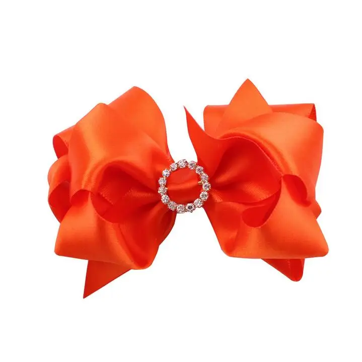 70pcs/lot Orange Hair Clips with Silver Acrylic Round Bucklesin Hair
