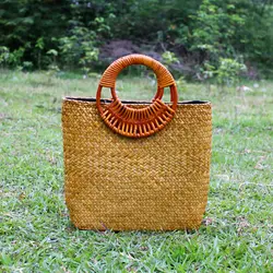 В Новая модель в стиле ретро бархат пакет Тайский версия ручной Женская трава пакет пляжная сумка
