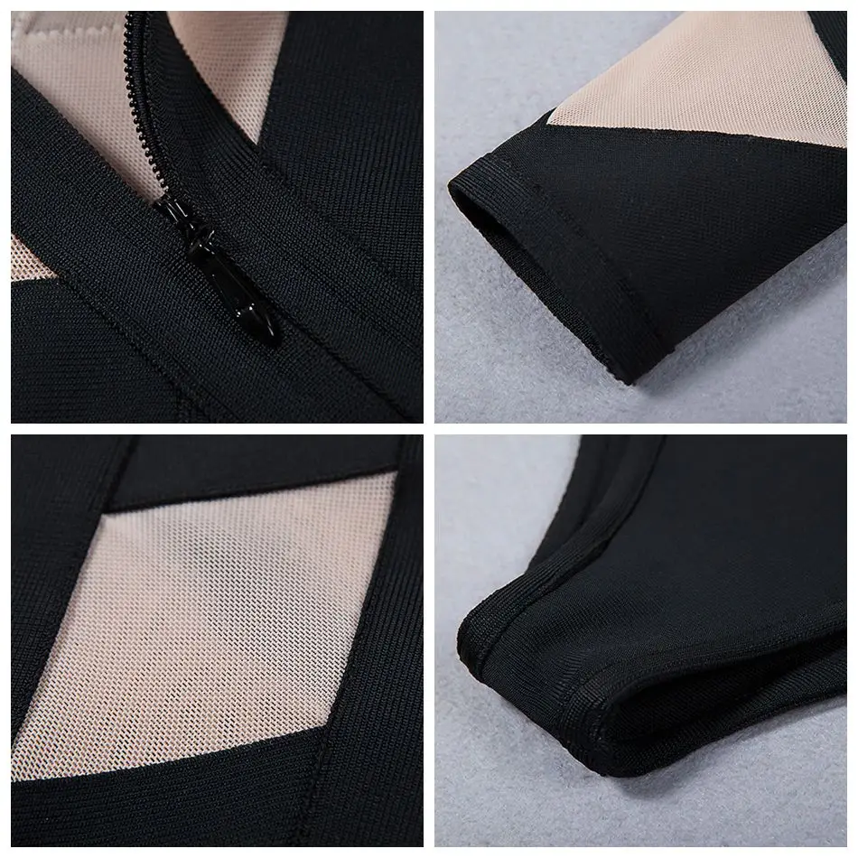 2018 New Spring Rompers Bandage Jumpsuit Black Apricot Patchwork Long Sleeve O-Neck Celebrity Party Sexy Bodycon Bodysuit Women 2018 New Spring Rompers Bandage Jumpsuit Black Apricot Patchwork Long Sleeve O-Neck Celebrity Party Sexy Bodycon Bodysuit Women