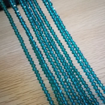 

4mm 1000pieces glass chain beads peacock green crystal round DIY beads