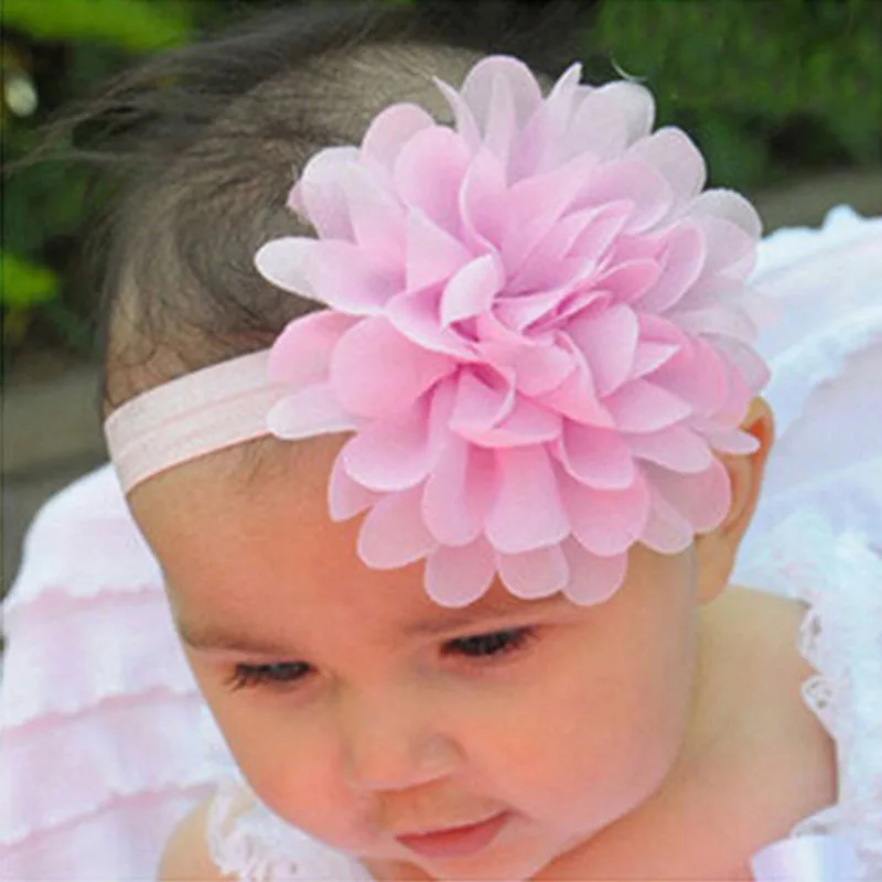 

A Cute Newborn Baby Girls Satin Ribbon Flower Headbands Photography Props Infant Baby Headband children Accessories H095