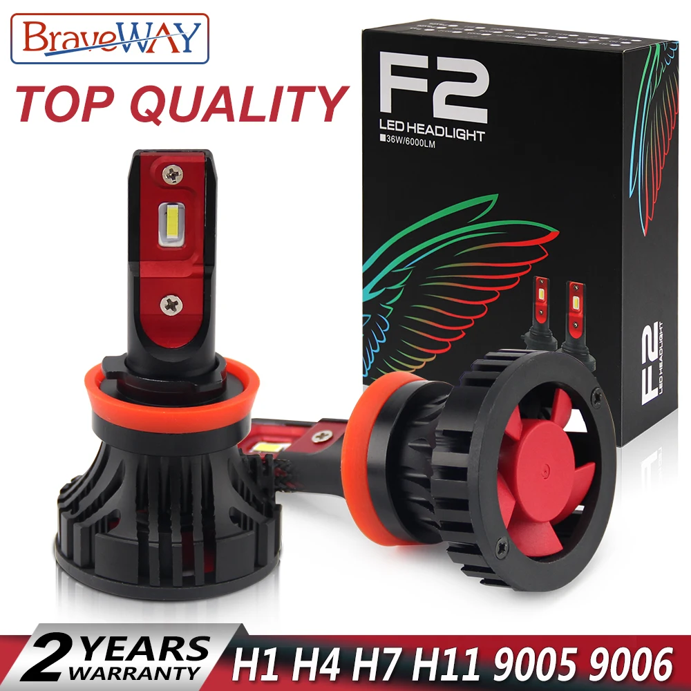 

BraveWay H4 H7 H8 H11 LED Canbus H1 LED Headlight Turbo 9005 HB3 9006 HB4 H11 Led Bulb for Auto Ice Lamp 12000LM Car LED Light