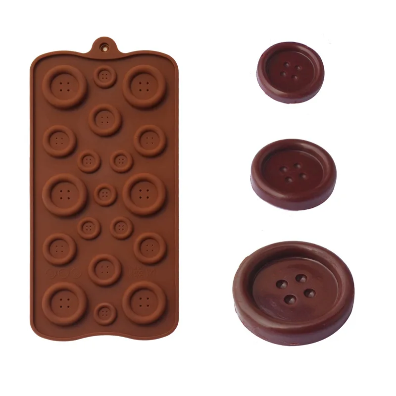 Chocolate Mold 19 Holes Buttons Shape DIY Silicone Cake Decoration Mold