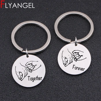 

1 Pair Cute Engraved Keychain Both Hands Together Forever Key Holder Gifts For Boyfriend Girlfriend Couples Keyring Jewelry