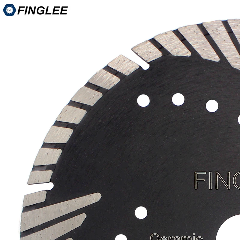 1 шт. FINGLEE 180 мм/7 дюймов алмазная пила, турбо зубья наклонная Защита режущего диска для бетона, мрамора гранита камня