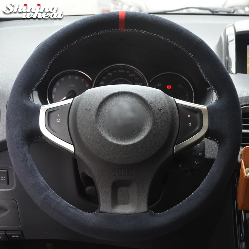 

Shining wheat Black Alcantara Car Steering Wheel Cover for Renault Koleos 2009-2014 Samsung QM5