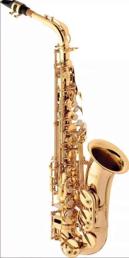 Саксофон Alto Eagle бренд SA 501 лакированные золотого цвета Sax in Eb Tune+ аксессуары чехол, перчатки, камышы, ремни