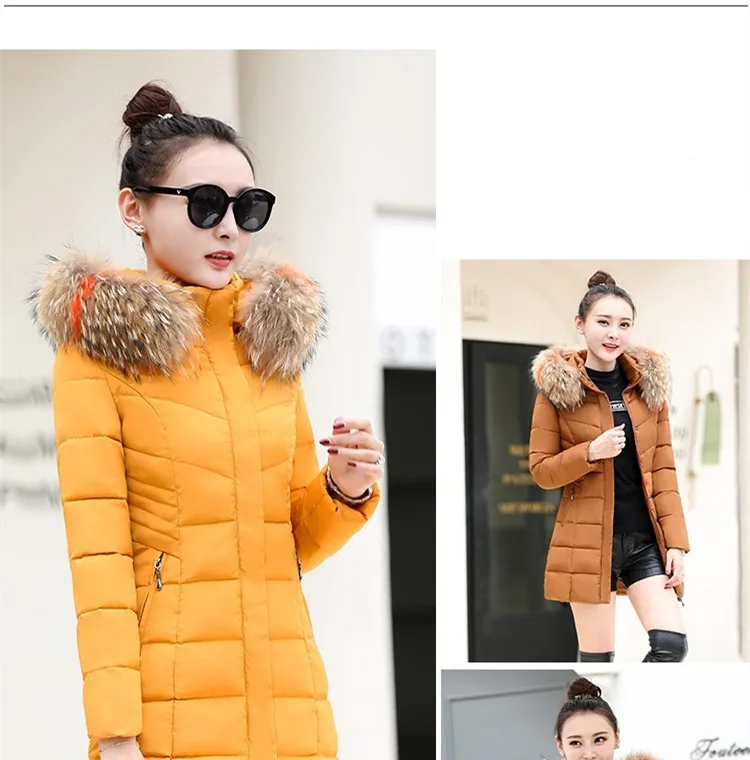 Women Winter Parkas Hooded Long Cotton Padded Jackets Big Fake Fur Collars Women Coat Winter Loose Outwear Jacket And Coat CH767 (16)