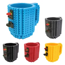 2017 Creativo DIY Construir-en Ladrillo Taza Estilo Lego Bloques de Construcción Puzzle Tazas Taza de Café Botella de Agua Congelada Navidad Tazas de juguete