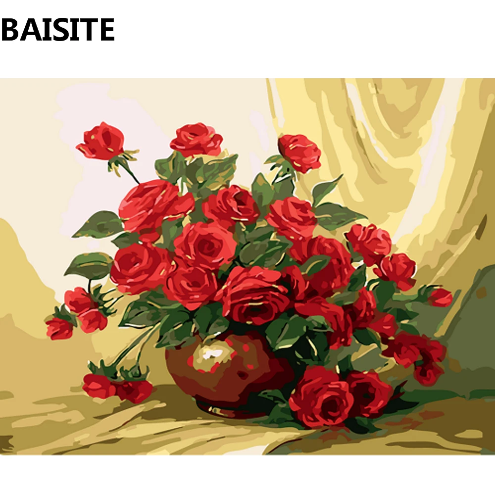 

BAISITE Frameless DIY Oil Painting Pictures By Numbers On Canvas Wall Pictures Wall Art For Living Room Home Decoration q1367