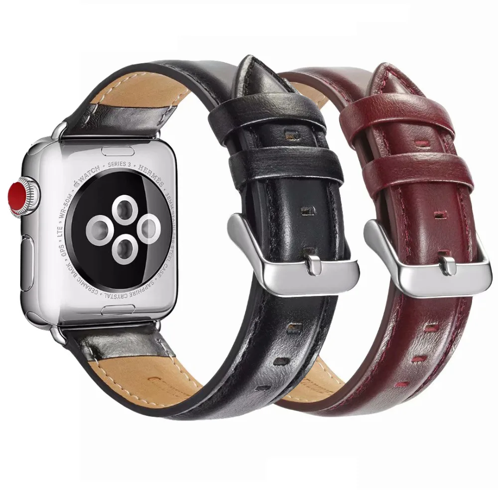 

Luxury Genuine leather loop for iwatch 40mm 44mm Strap 42mm 38mm For Apple Watch Band series 4 3 2 1 belt