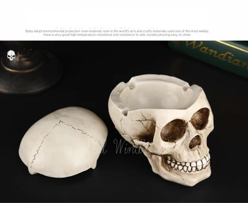 

Creative resin skull ashtray Horror bone resin ashtray Funny ashtray Halloween table decorations