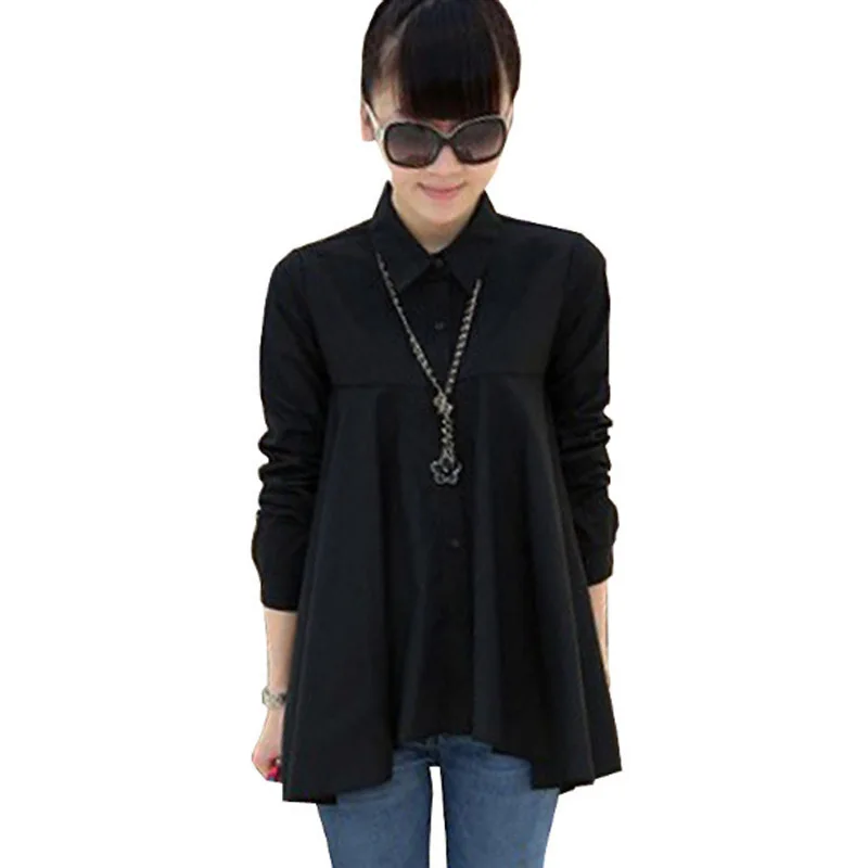 2020 Spring Autumn Maternity Blouses Long Sleeve Shirts Clothes For Pregnant Women Pleated Shirts Pregnancy Clothing Plus Size