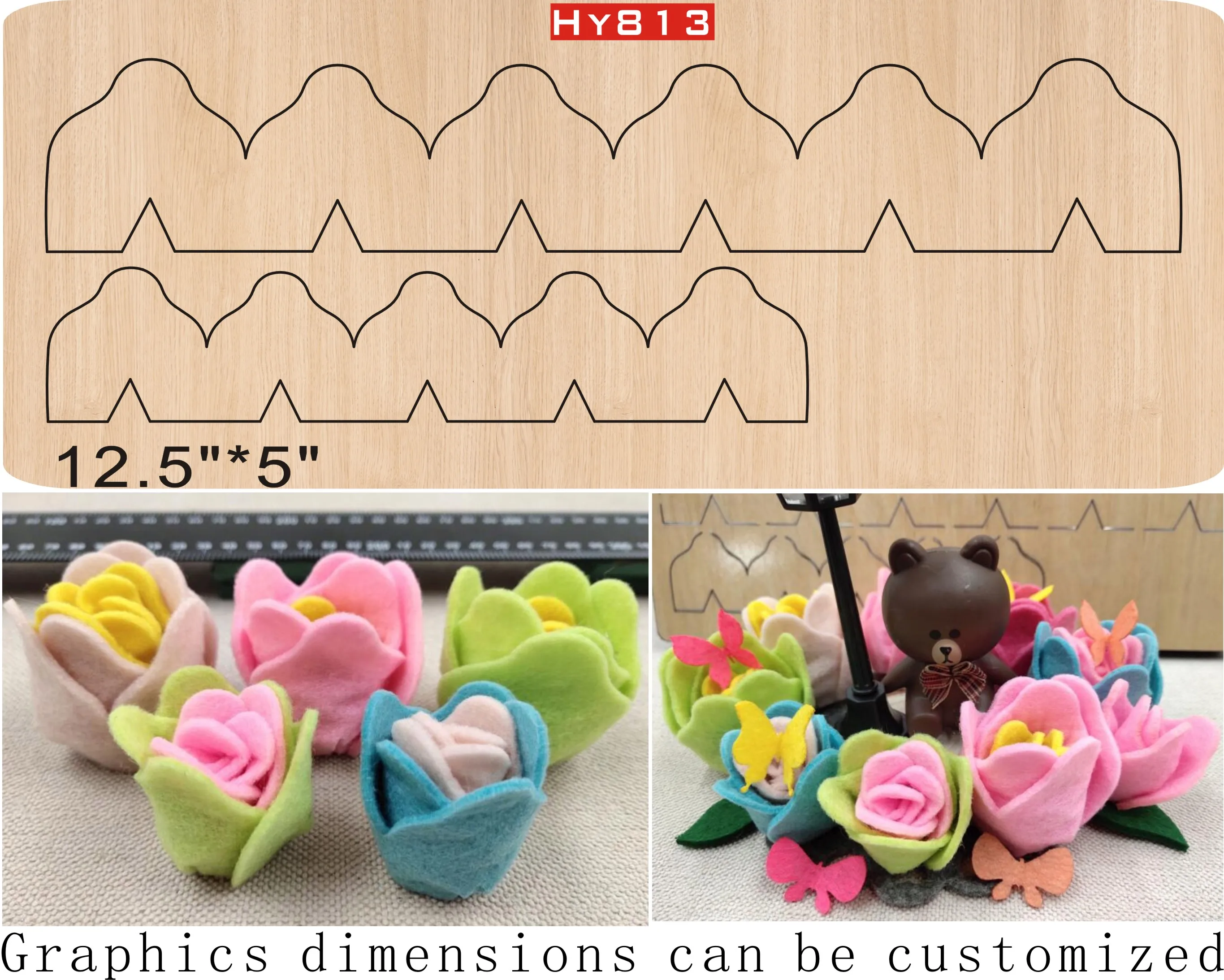 

Folded flower cutting dies 2019 die cut &wooden dies Suitable for common die cutting machines on the market