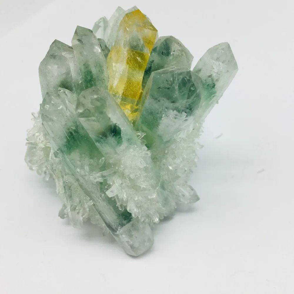 

400g natural beautiful green flame ring quartz crystal cluster