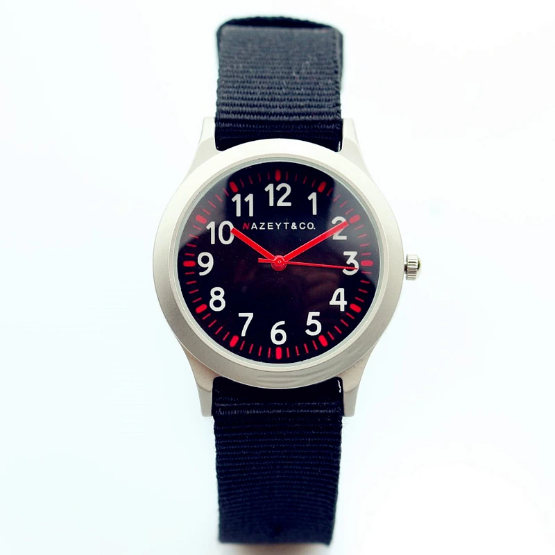 

middle and little boys and girls learn to time simple design army watch student women red hands nylon sport Reloj de cuarzo