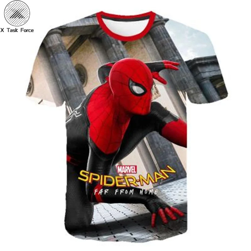 

2019 Super hero Spider-Man Far From Home t shirt men/women 3D printed Kids t-shirts Short sleeve Spiderman tshirt S-6XL