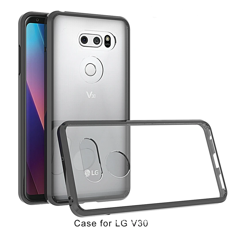 

For LG V30 Case 6.0' Luxury Silicone Crystal Transparent Soft TPU+Hard PC Bumper Cover For LG V30 H930 H931 Dual Slim Phone Case