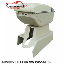 CITYCARAUTO BIGGEST SPACE+LUXURY+USB Car armrest box central Storage content box with cup holder USB FIT FOR VW PASSAT B5 2000+