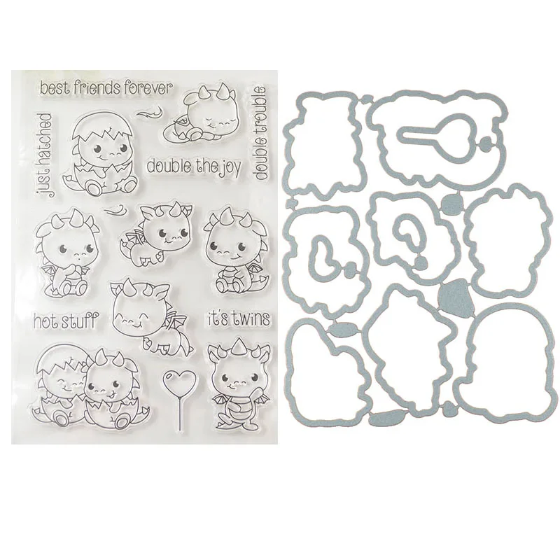Baby twines Transparent stamp/Matched Metal Cutting Dies Stencils for DIY Scrapbooking Stamp Decorative Embossing card making | Дом и сад