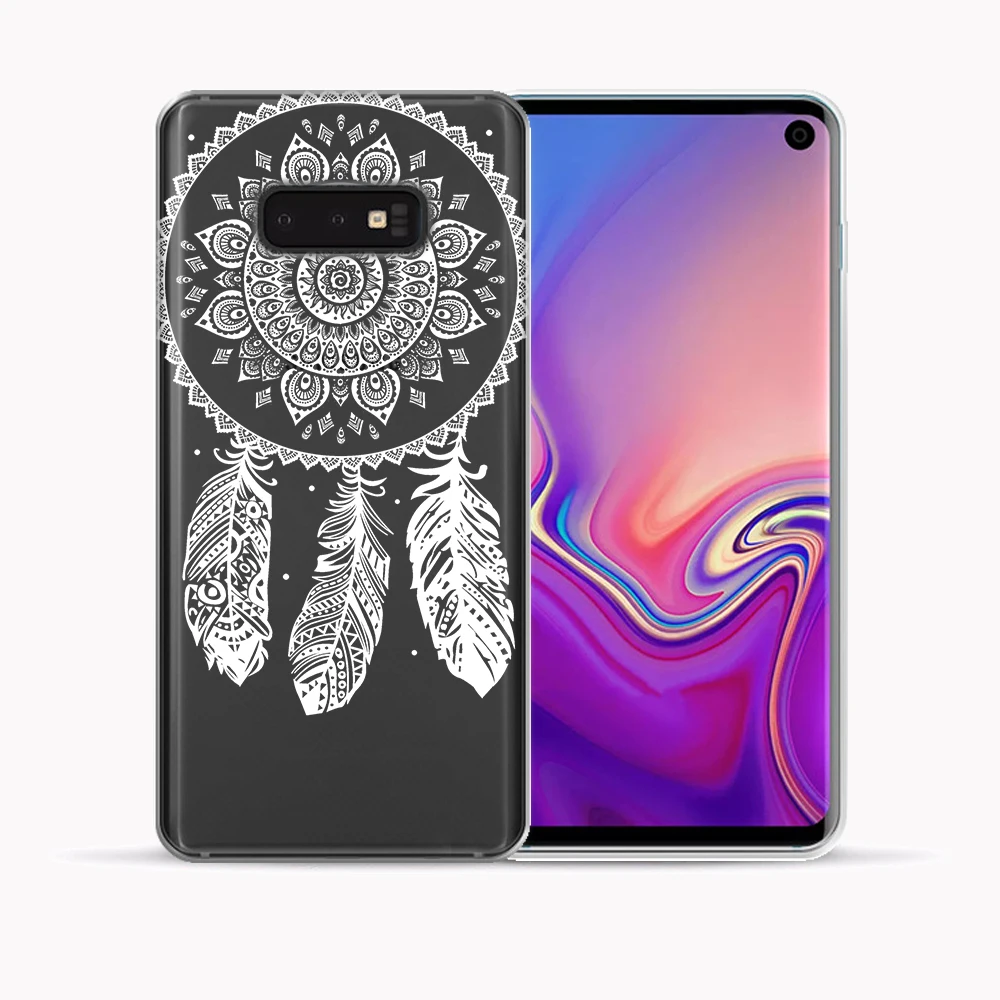 Мягкий чехол из ТПУ с рисунком мандалы и кружевами для Samsung Galaxy S10 Plus E цветочным