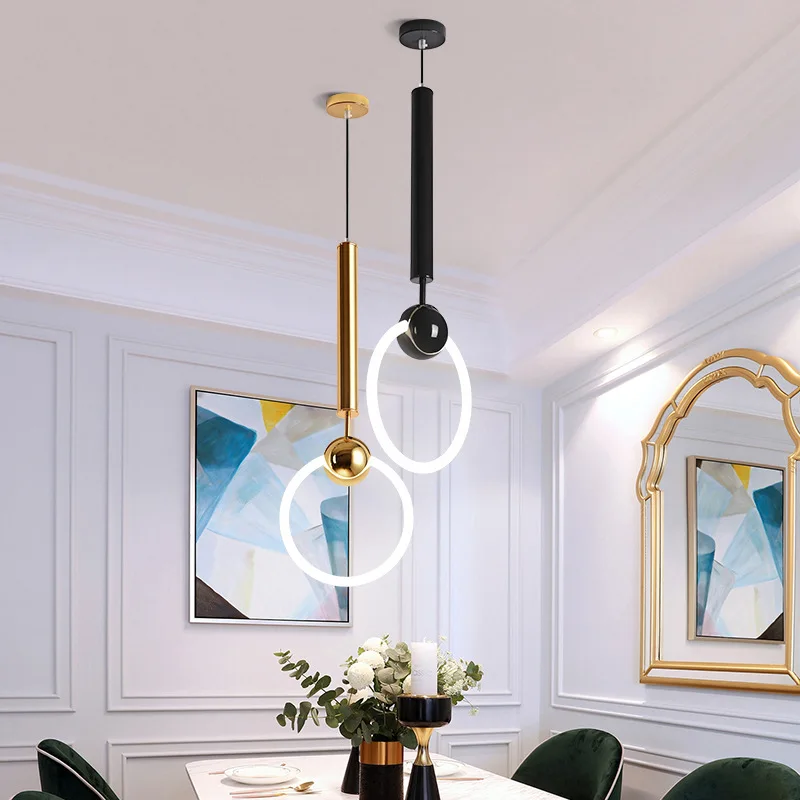 T6 минималистичный креативный декоративный кольцевой подвесной светильник пост-Современный художественный Декор Кофейня Ресторан подвесной светильник дизайнерская лампа