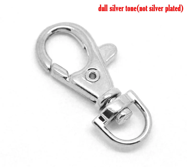 

Zinc Metal Alloy + Alloy Key Chains Key Rings Lobster clasp Silver Tone 3.8cm(1 4/8") x 18mm( 6/8"), 2 PCs new