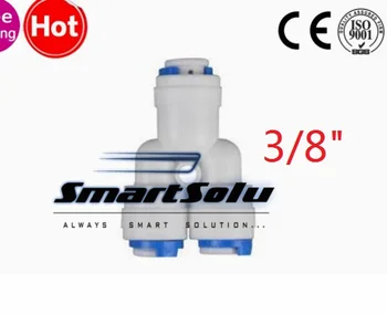 

Free shipping 50pcs*Equal Type Y 3/8" Tube OD Quick Connection Fittings Aquarium RO Water System