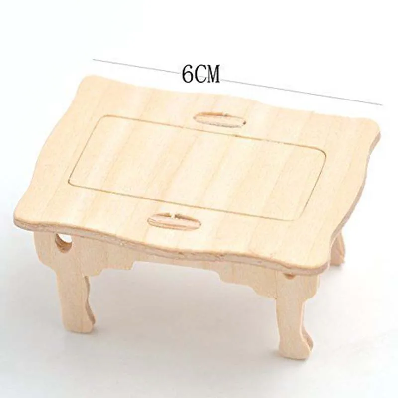 34 قطع/1 مجموعة مصغرة دمية الأثاث خمر أثاث خشبي دمى لغز بناء نموذج مجموعة منزل للأطفال هدية NSV