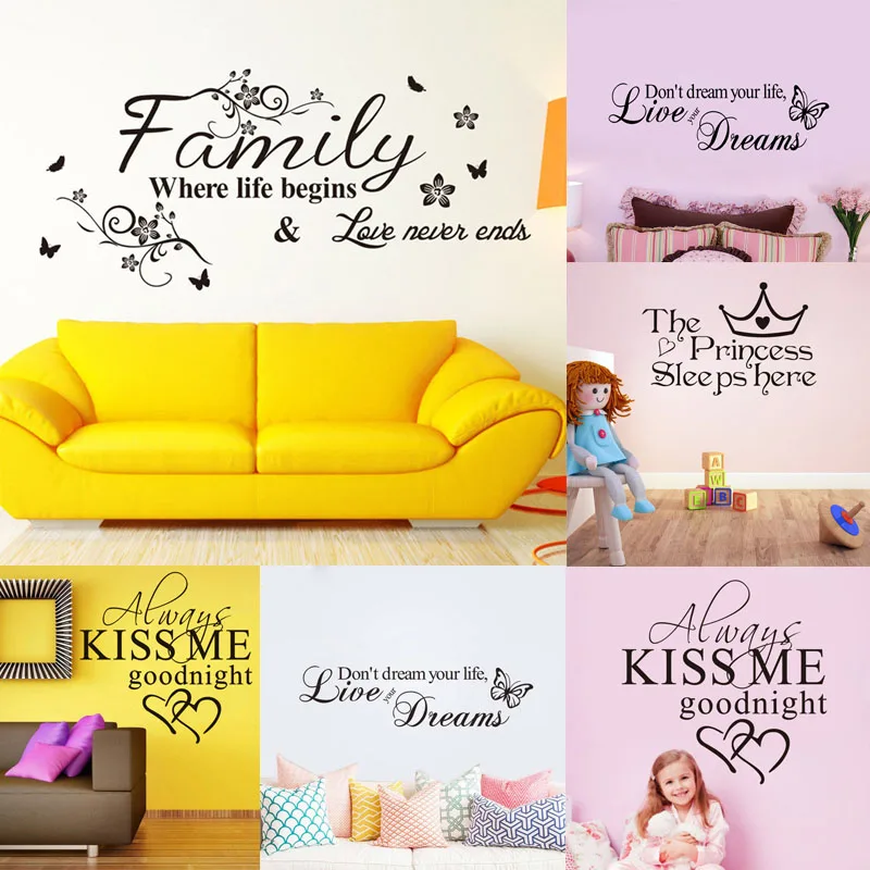 

Wall Lettering Art Wall Sticker Hot Sale 1Sheet Tv Background Popular Living Room Wedding Decoration Wall Decal Home Decoration