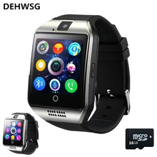 Free shipping Q18 Passometer Smart watch with Touch Screen camera TF card Bluetooth smartwatch For Android IOS Phone dz09 A1 Y1