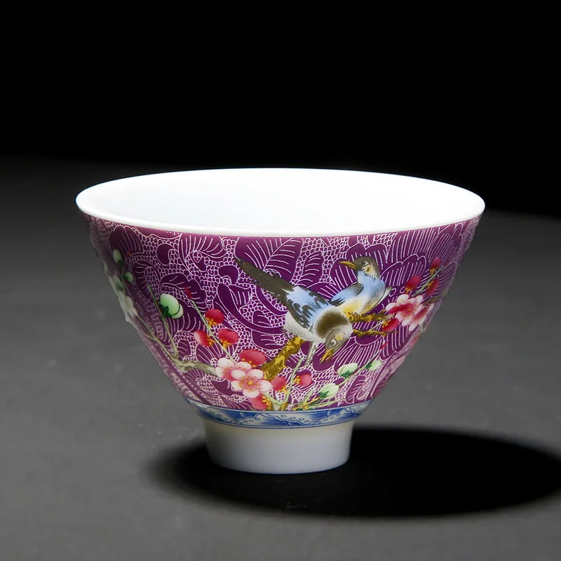 И в Jindezhen ручной гриль ЦВЕТОК КЕРАМИКА кунгфу онлайн чайная чашка туба мастер чайная чашка чайный набор с чашками Sip чай одна чашка - Цвет: Douli Cup in Style