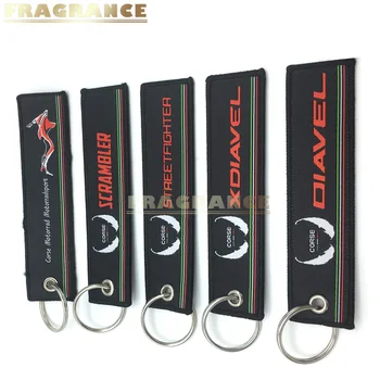 

Motorcycle Key Chain Woven Key Ring For Ducati Diavel Label Chain Black Car Keychain