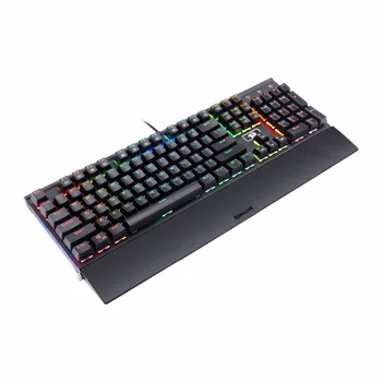 شراءلوحة مفاتيح ميكانيكية للألعاب Redragon K567 مفاتيح ألومنيوم بإضاءة خلفية LED RGB وزرقاء لوحة مفاتيح مضادة للظلال لألعاب الكتابة
