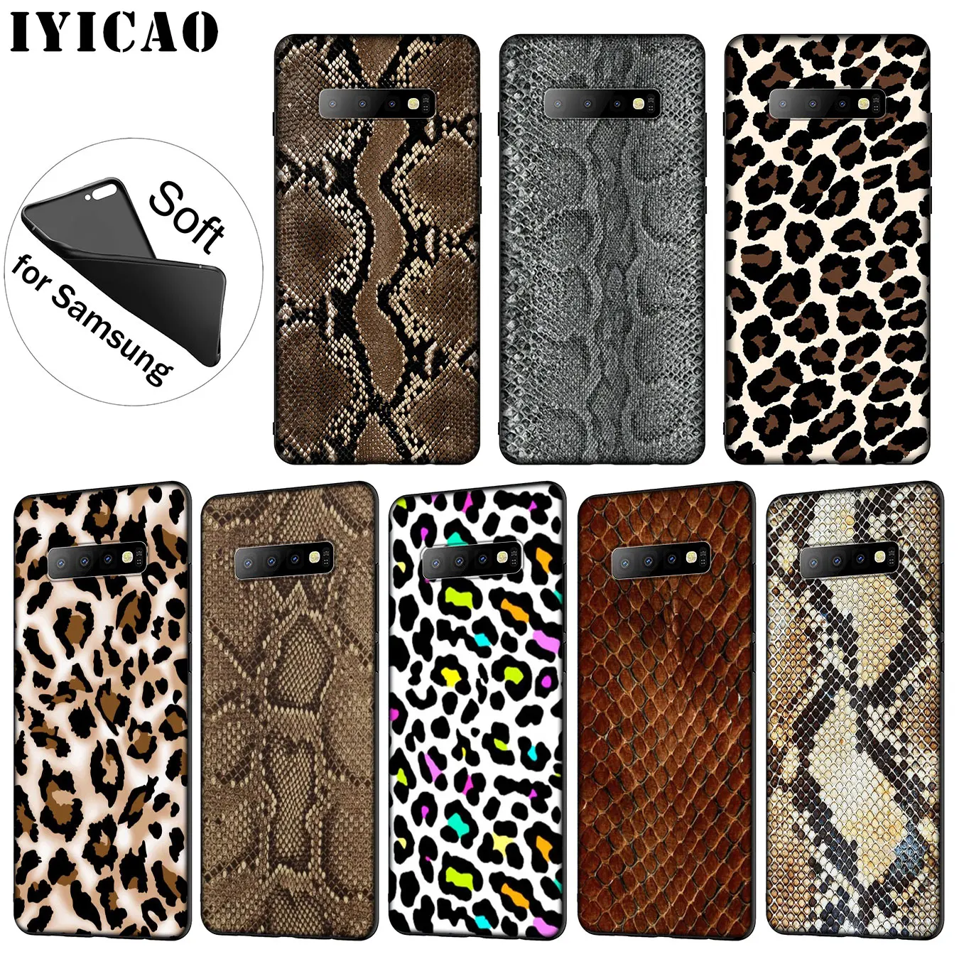 Snake Skin DIY Leopard Drawing Soft Silicone Phone Case for Samsung Galaxy S20 Ultra S10 Lite S9 S8 Plus S6 S7 Edge S10e |
