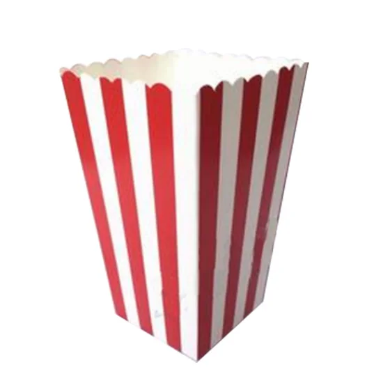 

Practical Boutique 12 Cinema Stripes Treat Party Small Candy Favour Popcorn Bags Boxes,red