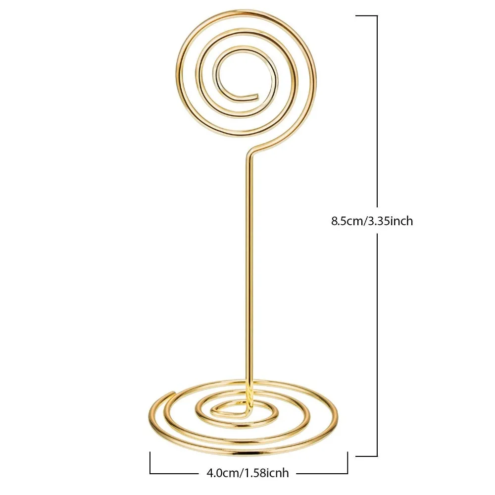 10 шт. Золотой вихревой номер свадебного стола карточки с именем держатели Подставки Примечание меню зажимы для свадебной вечеринки даже банкетные украшения