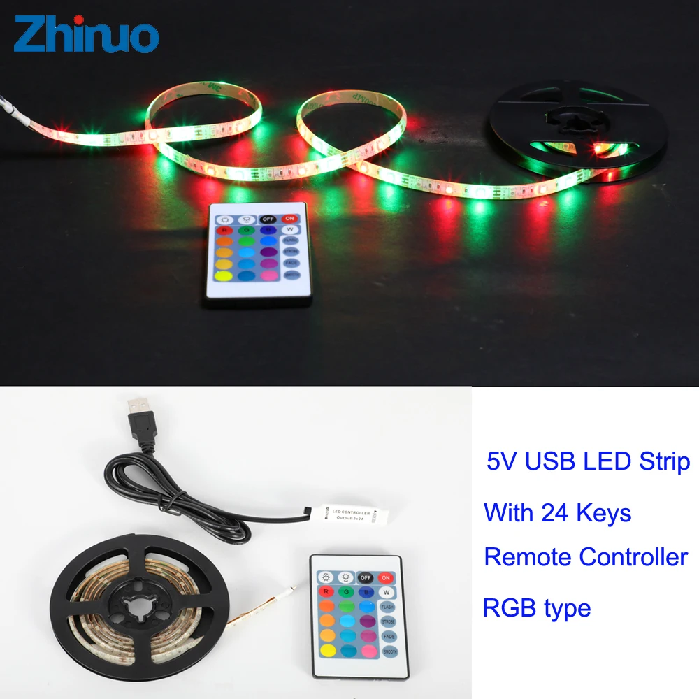 Светодиодный ленточный светильник DC5V RGB USB ing SMD3528 гибкий 60 светодиодный s/M ТВ ПК с