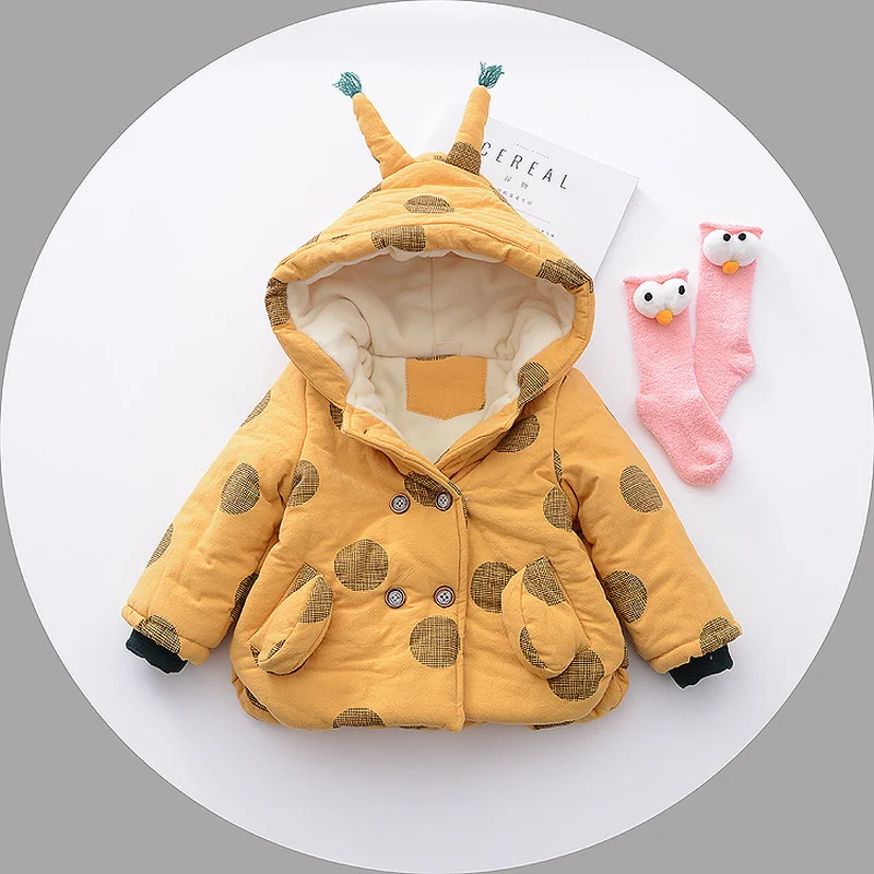 Cute Antenna Hooded Baby Boys  winter jacket Puffers  toddler girl Parkas Coat Fall winter clothes