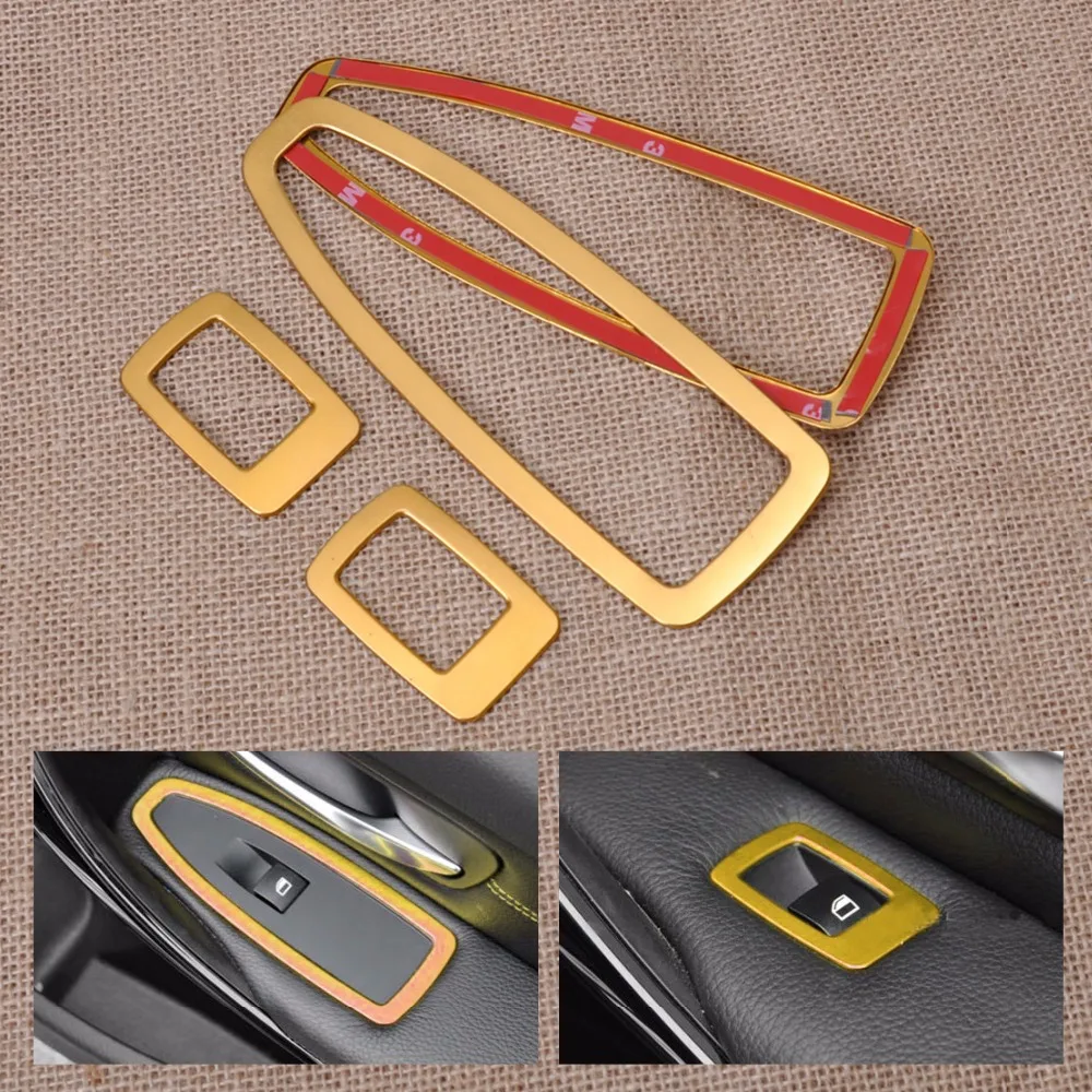 

Free Shipping & Tracking New Golden Car Refit Door Window Switch Panel Trim Cover For BMW 3 Series F30 320 328 2013 2014 2015